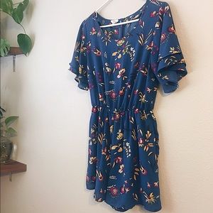 Blue floral romper